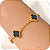 Pulseira com Trevos em Pedra Preta 4 Propósitos - Banhada a Ouro 18k - Imagem 1