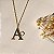 Colar de Letra A com Trevo - Design Próprio - Banhado a Ouro 18k - Imagem 2