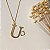 Colar de Letra U com Trevo - Design Próprio - Banhado a Ouro 18k - Imagem 2