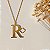 Colar de Letra R com Trevo - Design Próprio - Banhado a Ouro 18k - Imagem 2