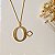 Colar de Letra O com Trevo - Design Próprio - Banhado a Ouro 18k - Imagem 2