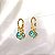 Brinco Argolinha de Click com 3 Pedras Azul Claro - Banhado a Ouro 18k - Imagem 2