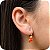 Brinco Argolinha de Click com 3 Pedras Laranjas - Banhado a Ouro 18k - Imagem 1