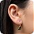 Brinco Argolinha de Click com 3 Pedras Pretas - Banhado a Ouro 18k - Imagem 1