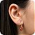 Brinco Argolinha de Click com 3 Pedras Rosas - Banhado a Ouro 18k - Imagem 1