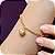 Pulseira Elo Português com Pingente de Coração Lapidado - Banhada a Ouro 18k - Imagem 1