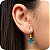Conjunto Colar + Brinco de Trevo Azul Oceano - Banhada a Ouro 18k - Imagem 3