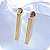 Brinco de Franja com Bolinhas Douradas - Banhado a Ouro 18k - Imagem 1