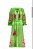 VESTIDO VALENTINA GAZE DE LINHO VERDE MACA BORDADO ROSA CHICLETE G - Imagem 1