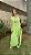 VESTIDO VALENTINA GAZE DE LINHO VERDE MACA BORDADO ROSA CHICLETE G - Imagem 2
