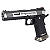 WE GBB HI-CAPA 6" IREX COMPETITION FULL-AUTO WITH MARKINGS BLOWBACK AIRSOFT PISTOL DUAL TONE / SILVER - Imagem 1