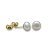 Brinco Ouro 18k Pérola Natural Biwa Botão 8mm - Imagem 1