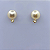 Brinco Ouro 18k Pérola Natural Biwa Botão 8mm com Pedrinha - Imagem 5