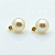 Brinco Ouro 18k Pérola Natural Biwa Botão 8mm com Pedrinha - Imagem 2