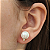 Brinco Ouro 18k Pérola Natural Biwa Botão 10mm com Pedrinha - Imagem 2