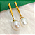 Brinco Ouro 18k Gota Comprida com Pérola Natural - Imagem 3