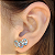 Brinco Ouro 18k Earcuff Trio Gotas Naturais Topázio Sky - Imagem 2