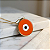 Pingente Olho Grego 15mm Laranja Ouro 18k - Imagem 1