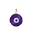 Pingente Olho Grego 15mm Roxo Ouro 18k - Imagem 1