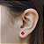Brinco Ouro 18k Ponto de Luz Redonda 5mm Vermelho - Imagem 2