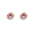 Brinco Ouro 18k Ponto de Luz Redonda 6mm Rosa - Imagem 3