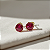 Brinco Ouro 18k Ponto de Luz Redonda 6mm Vermelho - Imagem 1