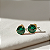 Brinco Ouro 18k Ponto de Luz Redonda 6mm Verde Esmeralda - Imagem 1