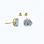 Brinco Ouro 18k Ponto de Luz Oval 6x8mm Branca - Imagem 1