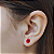Brinco Ouro 18k Ponto de Luz Oval 6x8mm Vermelho - Imagem 2