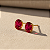 Brinco Ouro 18k Ponto de Luz Oval 6x8mm Vermelho - Imagem 1