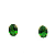 Brinco Ouro 18k Ponto de Luz Oval 6x8mm Verde Esmeralda - Imagem 3