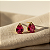 Brinco Ouro 18k Ponto de Luz Gota 6x8mm Vermelho - Imagem 1