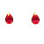 Brinco Ouro 18k Ponto de Luz Gota 6x8mm Vermelho - Imagem 3