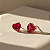 Brinco Ouro 18k Ponto de Luz Coração 6mm Vermelho - Imagem 1