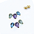 Brinco Ouro 18k Earcuff Trio Gotas Naturais Ametistas e Topázio Sky - Imagem 3