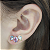 Brinco Ouro 18k Earcuff Trio Gotas Naturais Ametistas e Topázio Sky - Imagem 2