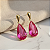 Brinco Ouro 18k Gota Alongada Magenta - Imagem 1
