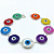 Pulseira Prata Olho Grego Coloridos 15mm Juntos - Imagem 1