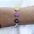Pulseira Prata Olho Grego Coloridos 15mm Juntos - Imagem 3