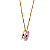 Pingente Ouro 18k Ponto de Luz Redonda 6mm Zircônia Rosa - Imagem 4