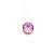 Pingente Ouro 18k Ponto de Luz Redonda 6mm Zircônia Rosa - Imagem 3