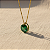 Pingente Ouro 18k Ponto de Luz Redonda 6mm Verde Esmeralda - Imagem 1