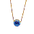 Pingente Ouro 18k Ponto de Luz Redonda 6mm Zircônia Azul - Imagem 1