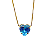 Pingente Ouro 18k Ponto de Luz Coração 6mm Zircônia Azul - Imagem 1