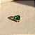 Pingente Ouro 18k Ponto de Luz Coração 6mm Zircônia Verde Esmeralda - Imagem 2