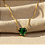 Pingente Ouro 18k Ponto de Luz Coração 6mm Zircônia Verde Esmeralda - Imagem 1