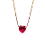Pingente Ouro 18k Ponto de Luz Coração 6mm Zircônia Vermelho - Imagem 1