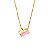 Pingente Ouro 18k Ponto de Luz Coração 6mm Zircônia Rosa - Imagem 4