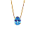 Pingente Ouro 18k Ponto de Luz Oval 6x8mm Zircônia Azul - Imagem 1
