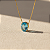 Pingente Ouro 18k Ponto de Luz Oval 6x8mm Zircônia Azul - Imagem 1
